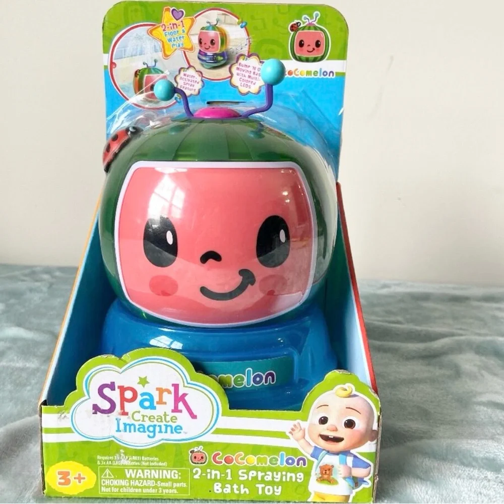 Cocomelon Kid’s 2 in 1 Spraying Bath Toy with LED Lights, NEW